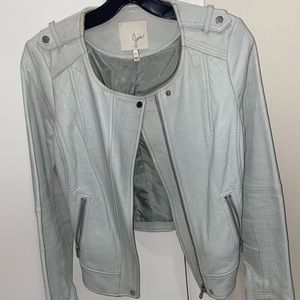 Joie Women’s Collarless Leather Moto Jacket